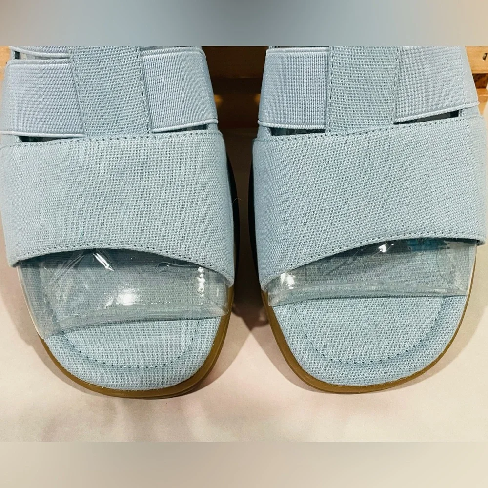 💥3/$50 Grasshoppers “Amelia III” Women's Blue Chambray Fabric Slingback Sandals